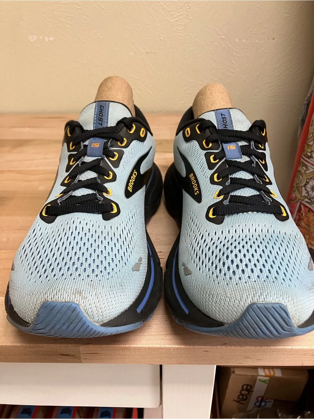 Brooks Ghost Light Blue and Black Running Sneakers